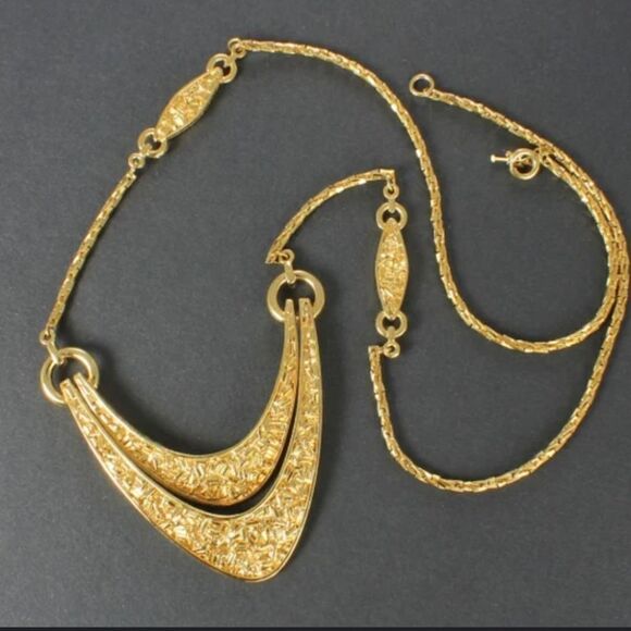 TRIFARI CONFETTI NECKLACE GOLD TONE 1960'S NWOT W/PREMIER EARRINGS - Picture 2 of 3
